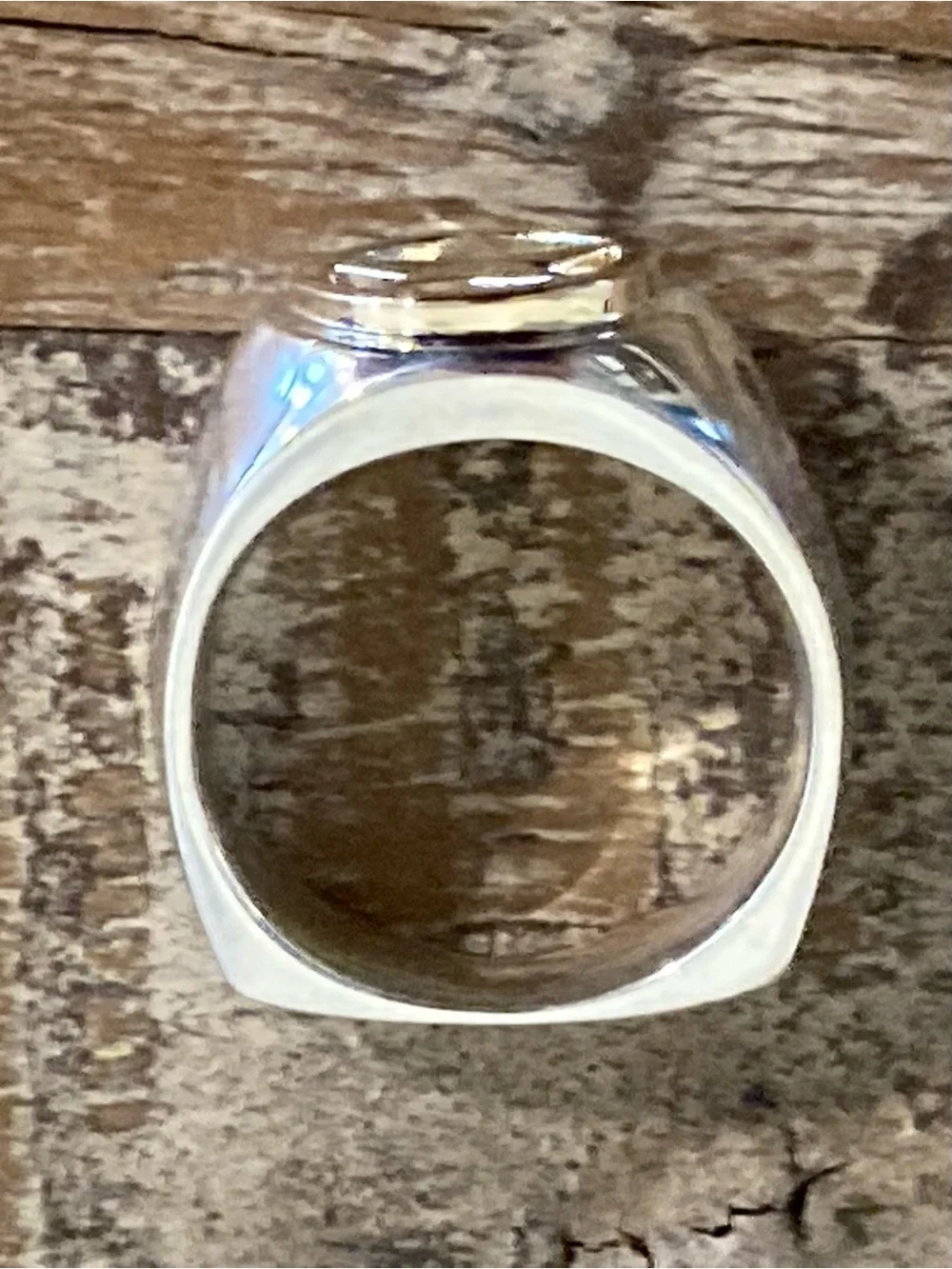 Sterling Silver & 14K Gold Lone Star Signet Ring Size 9.25 19 Grams